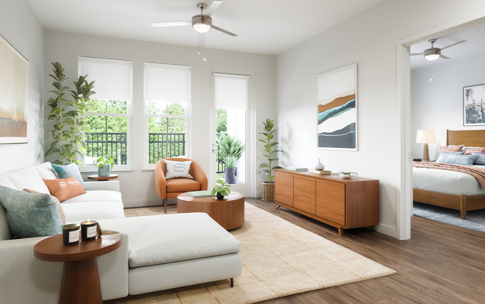 The Everly - 2 bedroom floorplan layout with 2 bathrooms and 1096 square feet