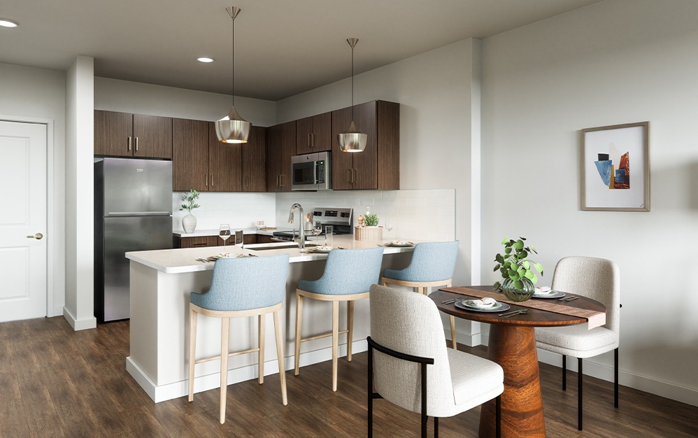 The Luma - 1 bedroom floorplan layout with 1 bathroom and 883 square feet