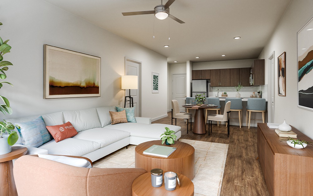 The Palmera - 2 bedroom floorplan layout with 2 bathrooms and 1124 square feet