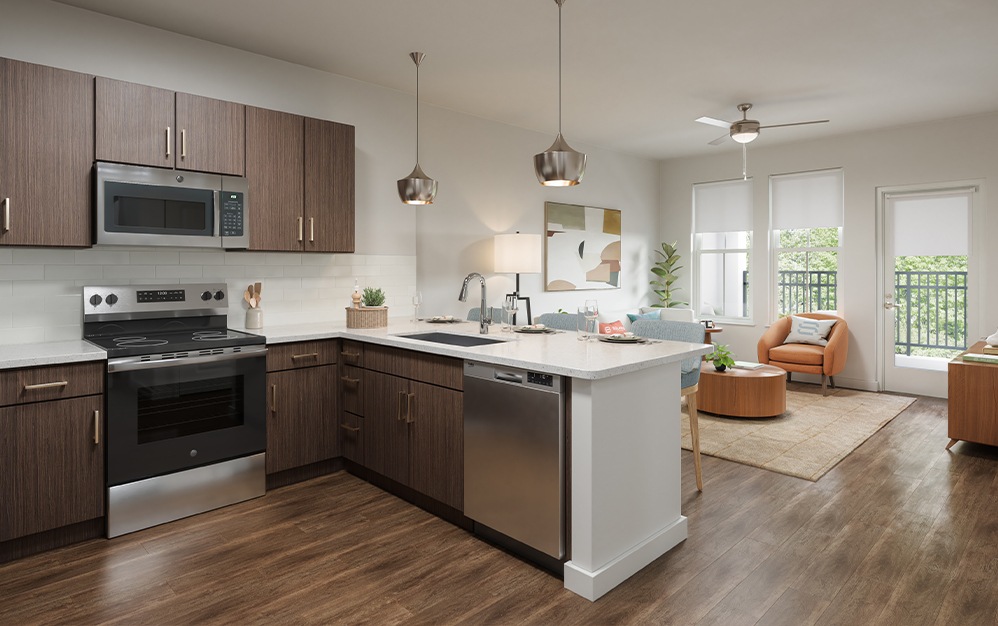 The Solis - 1 bedroom floorplan layout with 1 bathroom and 769 square feet (3D)
